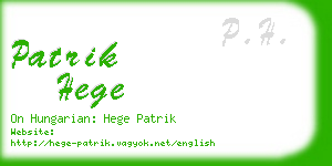 patrik hege business card